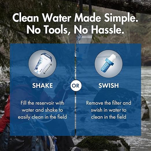 Katadyn Gravity BeFree 3.0L Water Filter, Fast Flow, 0.1 Micron EZ Clean Membrane Personal Small Group Camping, Backpacking Emergency Preparedness, Clear, 8020470