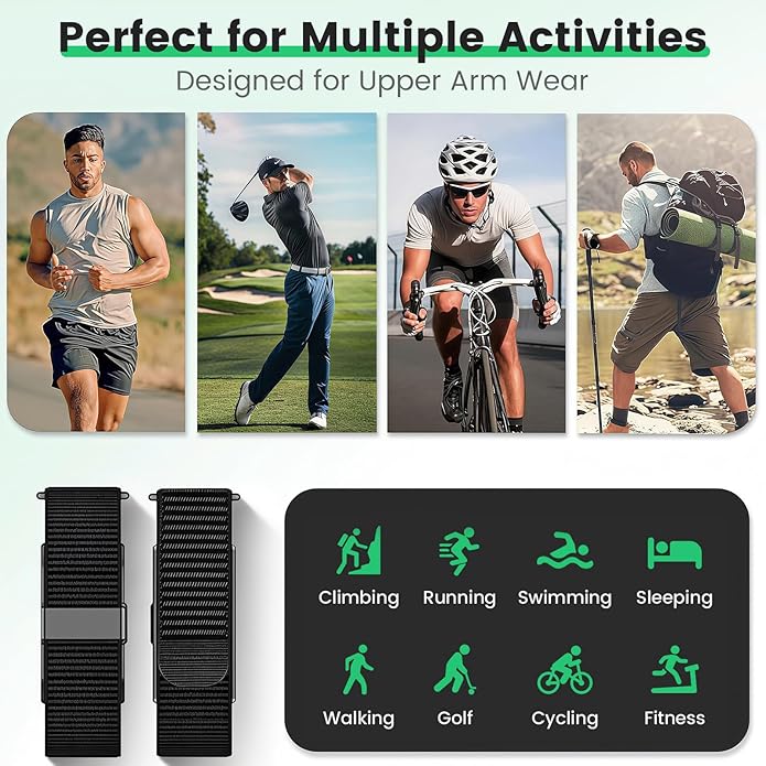 Nylon Bicep Armband Compatible with Hume Health Band, Adjustable Breathable Upper Arm Band for Men and Women