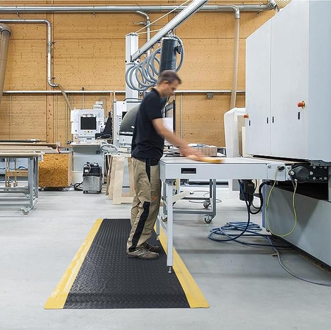 Nisorpa Anti Fatigue Mats Industrial 2' x 7' Ergonomic Standing Mat 15/16" Extra Thick Cushioned Shop Floor Mats Kitchen Mats Heavy Duty Commercial Diamond Plate Support for Leg & Back Pain