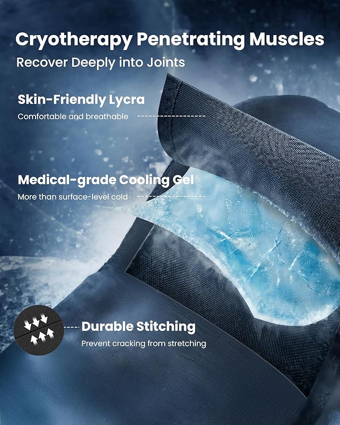 Entire Leg Ice Pack Wrap with Strap and Cutting-Edge Cooling Gel for Cold Therapy, Full Leg Ice Pack for Muscle Soreness & Pain from Foot, Calf to Thigh After Post-Surgery