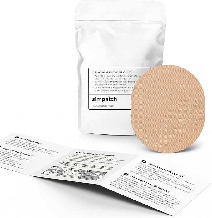 SIMPATCH Universal Adhesive Patch (25-Pack) - Waterproof Adhesive, CGM Patches (Beige)