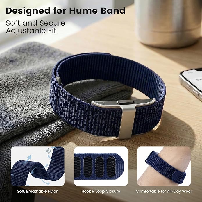 BlackPro for Hume Band Replacement Strap, Soft Breathable Nylon Loop Wristband for HumeHealth Watch Band