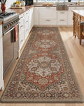 LUMI Kitchen Mat Anti Fatigue Cushioned, Memory Foam Padded Standing Rug Washable, Non Slip Comfort Floor Runner for Home, Sink, Laundry, Office, 24"x87", Red