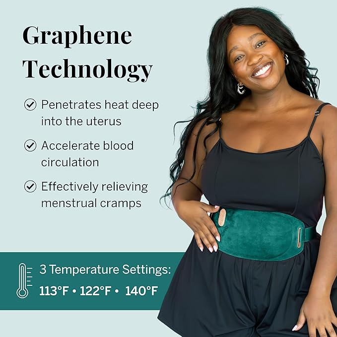Pixie Period Heating Pad for Cramps - Thinnest Wearable Heating Pad for Feminine Care - Unnoticeable Under Clothes - Best Portable Heat Belt for Menstrual Pain Relief - FSA Eligible and HSA Eligible