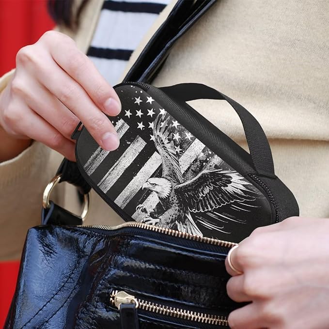 American Flag Eagle Diabetic Supplies Travel Case Insulin Pen Cooler Case Medication Insulated Organizer for Glucose Meter and Diabetic Supplies Diabetic Supplies Bag Carrying Cases