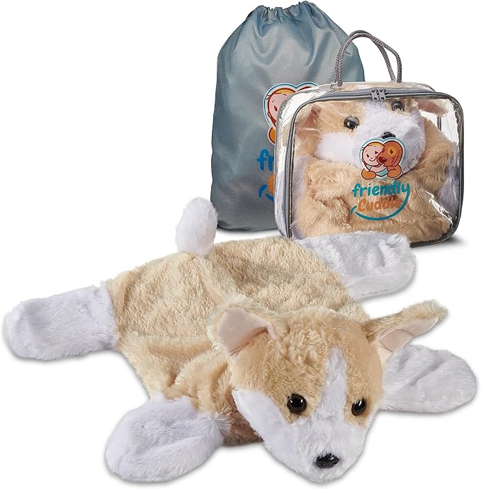 FRIENDLY CUDDLE Weighted Lap Blanket for Kids & Adults – Kids Weighted Blanket – ASD, Sensory Processing Weighted Stuffed Animals Dog Toy – Microwavable Weighted Lap Pad for Kids, 5 Lbs