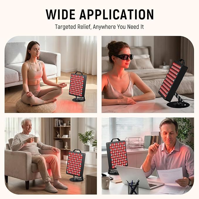 Red Light Therapy for Face and Body, 80 Dual Chip LEDs Lamp,High Power Red Near Infrared Light Therapy Panel, Remote-Controlled with 5 Speed (Wavelengths 660nm and 850nm)