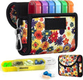bvya Pill Organizer Case, Weekly Travel Pill Case Medication Reminder Daily AM PM, Day Night 7 Compartments,for 4 Times A Day, 7 Days a Week-Includes Printed Patterns Neoprene Carrying Case
