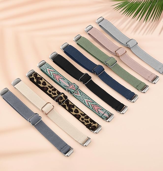 Vancle Elastic Bands for Fitbit Inspire 3 Bands Women, Breathable Adjustable Replacement Stretchy Nylon Loop Wristband Sport Straps Compatible with Fitbit Inspire 3 Fitness Tracker