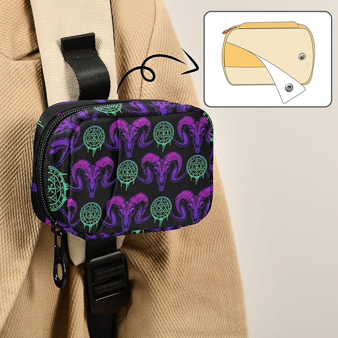 Travel Pill Organizer Bag Weekly Pill Organizer Case Goth Skull Portable Small Daily Pill Boxes for Vitamin Fish Oils Supplement Holder with Zipper Compact Size