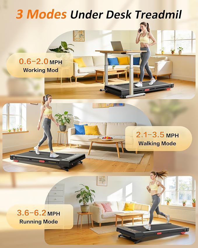 Treadmill with Auto Incline,12-Level Incline Walking Pad Treadmill with Handle Bar,3.0HP Quiet Under Desk 350 lbs Weight Capacity 2 in 1 Foldable Treadmills Walking LED Display for Home Office Gym