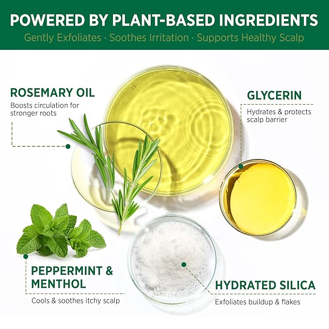 RoyceDerm Rosemary Mint Scalp Scrub Clarifying Scalp Exfoliator Refreshing Clean Scalp, Cooling Micro-Exfoliation with Botanical Extracts, For All Scalp Types (Rosemary Mint Scalp Scrub)