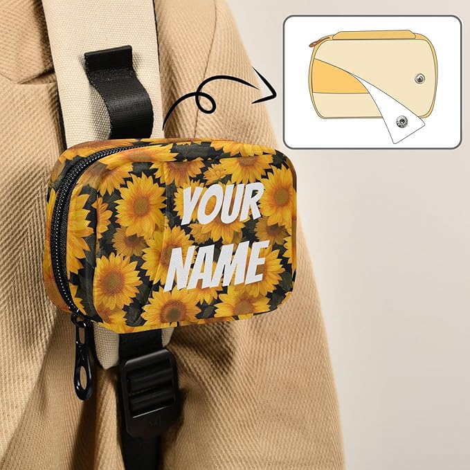 Sunflower Zipper Travel Medicine Bag Flower Vintage Large Capacity Pill Storage Bag Unisex Printed Pill Organizer for Medicine Vitamin, Travel Pill Box Pouch with Customized Name