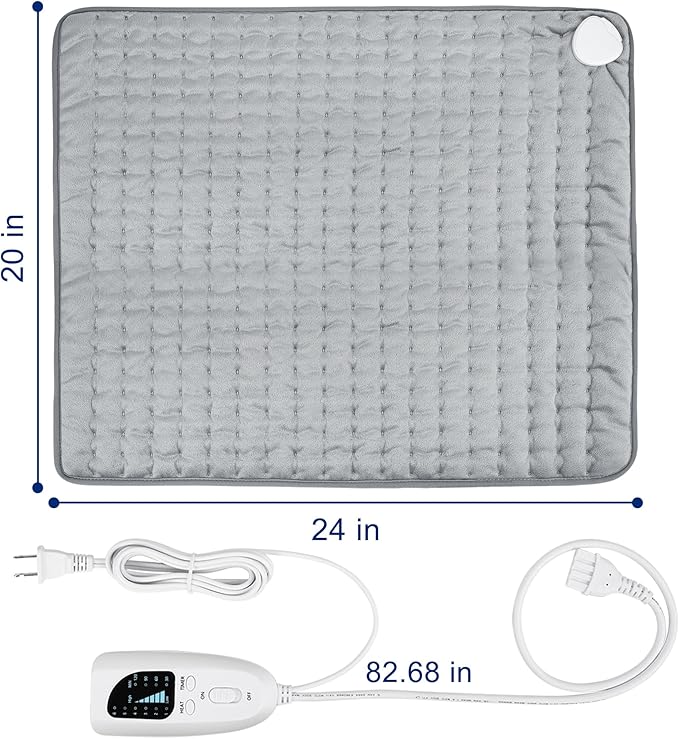 Electric Heating pad for Back Neck Shoulder Knee Arms Legs- Electric Heat Pads with 6 Heat Settings & Auto Shut Off &Dry/Moist Heat Heating Pad for Birthday Mother Father Girl Men Women