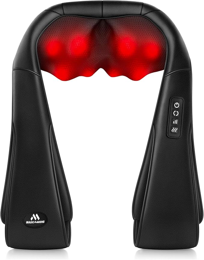 Neck Massager for Pain Relief Deep Tissue with Heat - Shiatsu Back and Shoulder Massage, Mothers Day Gifts for Mom Wife Women Her, Dad Men Him, Christmas, Fathers Day, Plug-in Use for Home Office Car
