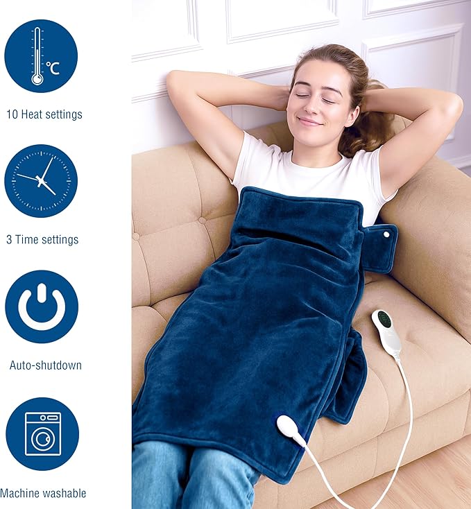 Heating Pad for Neck and Shoulders and Back,Exquisite Gifts for Mom Dad Wife Brother and Sister,Heating Pad for Back Pain Relief, Overheating Protection, Machine Washable