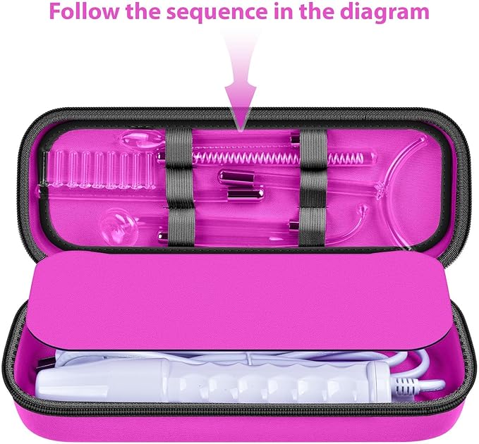 Case Compatible with Houzzi/for NuDerma/for Signstek/for APREUTY/for FAZJEUNE/for NewWay Professional Clinical Portable Handheld High Frequency Skin Wand Machine, 6 Neon & Argon Wands (Box Only)-Red