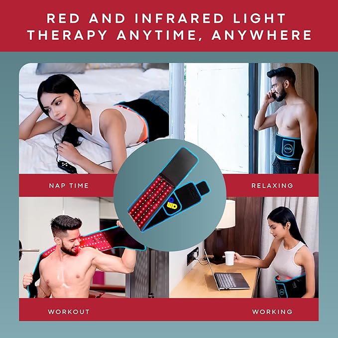Red Light Therapy for Body – Infrared Heating Pad with 105 LEDs – Wearable Red Light Therapy Belt for Relaxation, Recovery & Comfort – Infrared Light Therapy Device,