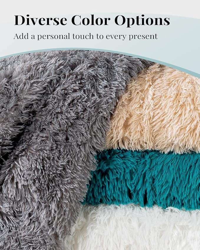 Topblan Weighted Blanket Twin Size15 lbs, Fleece Sherpa Plush Heavy Blankets, Shaggy Faux Fur Warm Heavy Blanket for Adults, Fluffy Soft Bedding Blanket