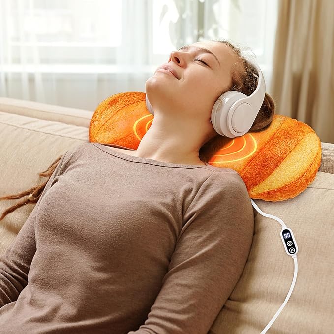 Baguette Bread Heating Pad-USB Heated Plush Stuffed Pillow for Period Cramps and Menstrual Pain Relief,20” Portable Electric Bread Plush Heat Pad,Plushies Gifts for Girls Birthday