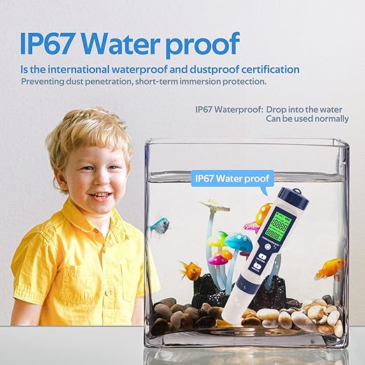 PH Meter for Water 5 in 1 PH Temp TDS and EC Meter,Salinity Meter,PH Tester Digital,TDS Meter Digital Water Tester&Pool Salt Tester for Swimming Pool.