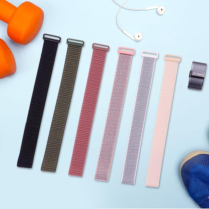 2 Pack Nylon Loop Sport Replacement Strap Compatible with Hume Band,Adjustable Soft Bands for Women Men,Breathable Lightweight Wristband for Fitness Tracker