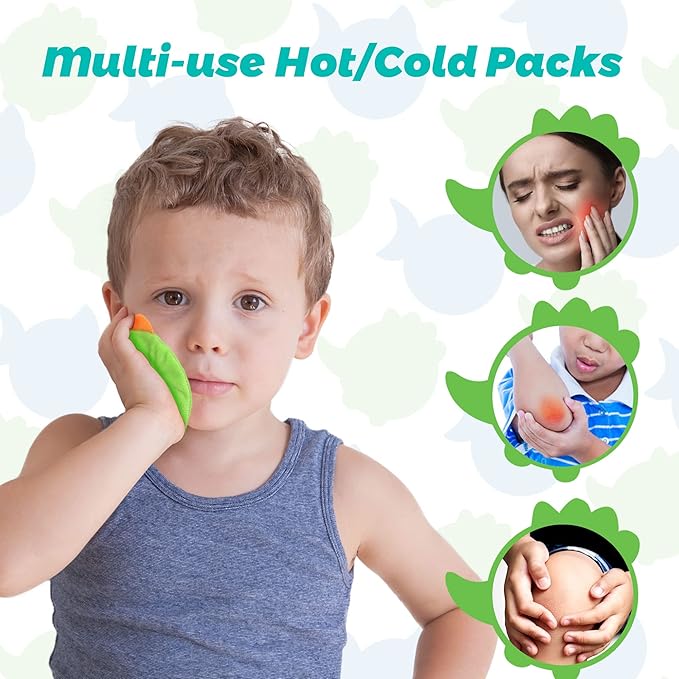 LotFancy Kids Ice Packs for Boo Boos, 3 Pack, Reusable Hot Cold Packs with Cute Plush Sleeves, Small Round Gel Pads for Injuries, Headache, Fever, Wisdom Teeth, Pain Relief, 4.75”
