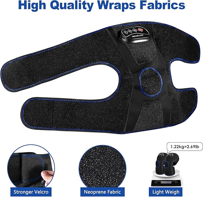 CINCOM Heated Knee Massager, Air Compression Knee Massager with Heat for Pain Relief Brace Wrap for Arthritis,Injury,Joint Pain 3 Modes & 3 Intensities (A Pair)