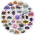 BulbaCraft 100Pcs Spider Stickers for Water Bottle and Laptop - Spider Party Supplies & Decorations, Waterproof Vinyl Decals, Cute and Creepy Stickers, Gifts for Women & Men