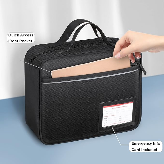 SITHON Pill Bottle Organizer Medicine Storage Bag Medication Travel Carrying Case Manager with Handle, Fixed Pockets for Medications, Vitamins, Medical Supplies, Black