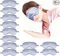 12PACK Silky Sleep Masks Satin Eye Mask Silk Eyes Cover for Sleeping Blackout Eyeshades Soft Blindfold Travel Nap Gifts
