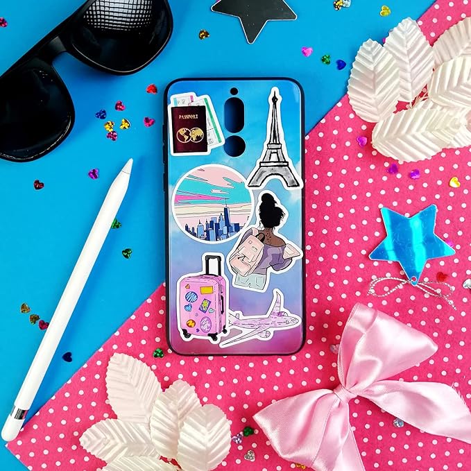 BulbaCraft 100Pcs Cute Travel Stickers for Women, Travel Stickers for Water Bottles, Notebook, Laptop, Luggage Decals for Suitcases, Travel Journal Decals, Gifts for Women & Men