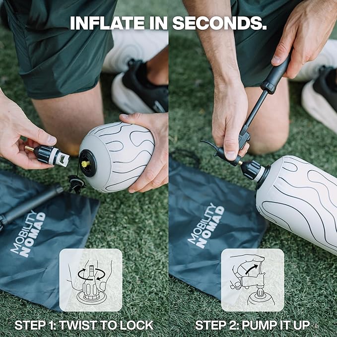 Inflatable Travel Foam Roller - Adjustable Firmness, Ultra-Portable for Physical Therapy and Deep Tissue Muscle Recovery