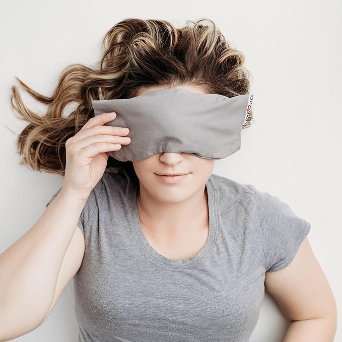 Lava Eye Mask | Lava Sand Weighted Heating & Cooling Pad | Strapless Eye Relief | Microwavable, Washable, & Odorless | Made by Lavayoo