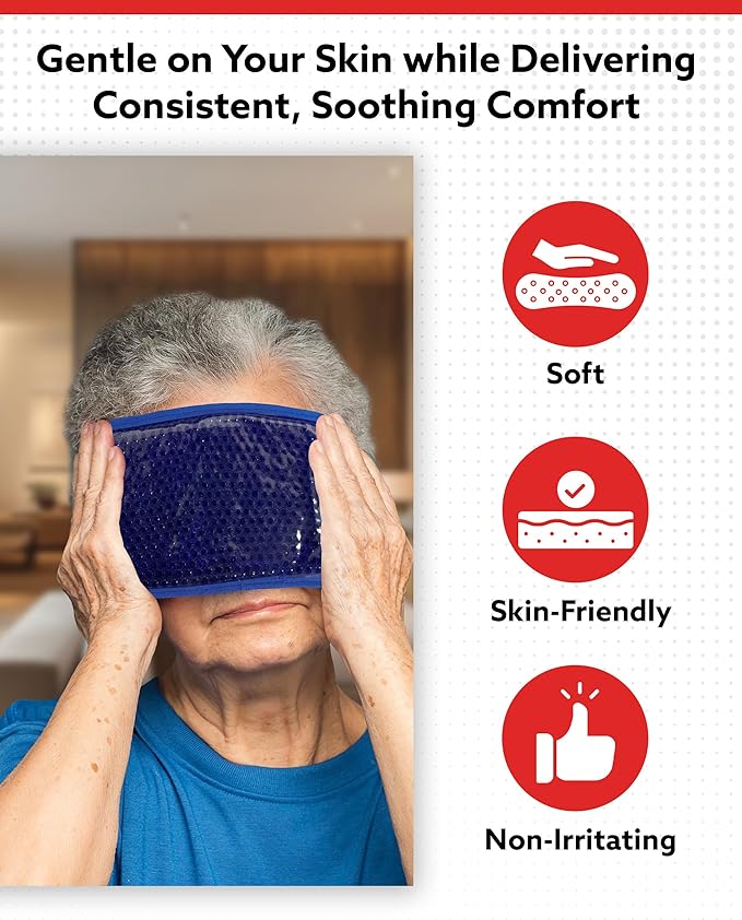 Alpi Rectangle Plush Gel Bead Ice Pack – 2 Pack Reusable Ice Packs with Beads for Hot & Cold Therapy - Soft, Plush Comfort for Muscle Aches & Relaxation (Blue)