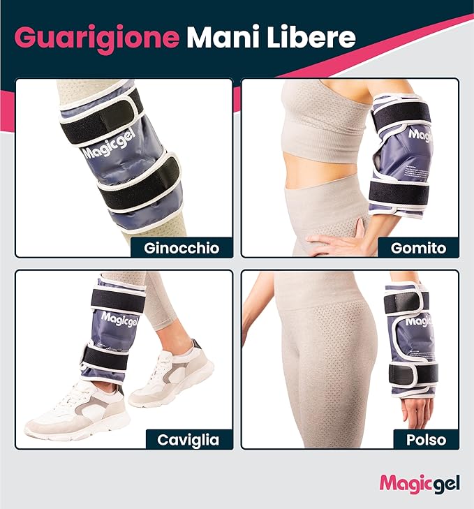 Magic Gel Ice Pack for Knee - Reusable Cold Wrap for Injuries - Soft Flexible Cooling for Icing Knees, Elbow, Calf, Wrist - Adjustable Wraparound Straps