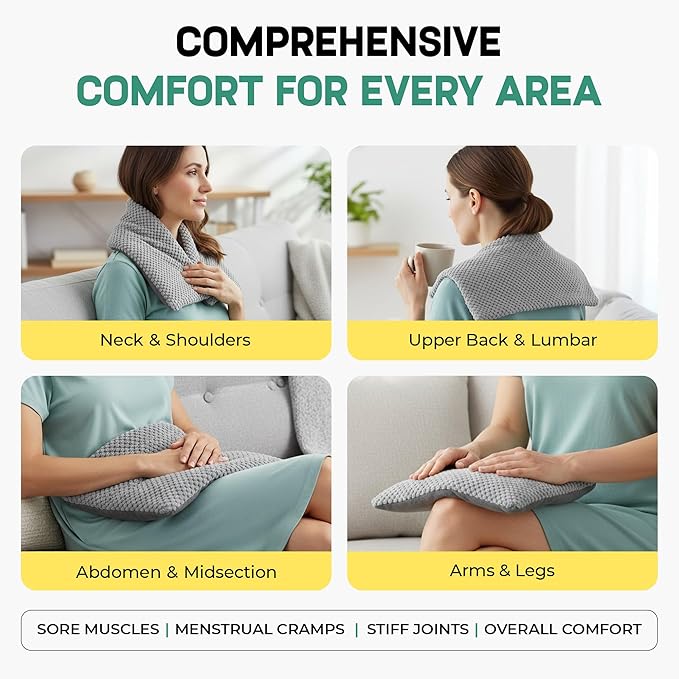 My Heating Pad Deluxe Microwavable Heating Pad for Back, Neck, Shoulder and Cramps - Deluxe Unscented Heat Pack - Chilled or Heated Pad Therapy