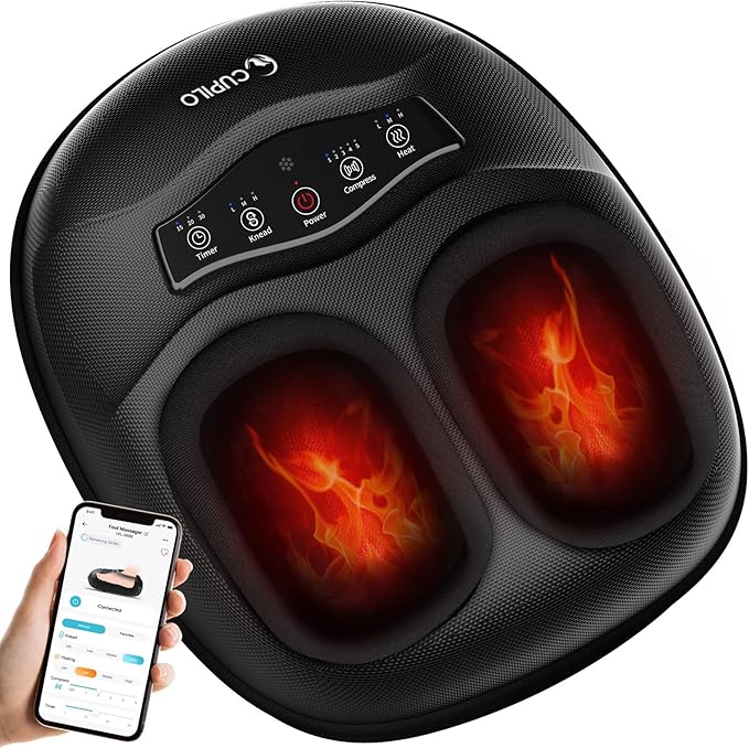 Foot Massager for Neuropathy Pain Relief - [2026 New Version] Deep Kneading Feet Massager with App Control for Plantar Fasciitis, Foot Massager with Heat Kneading, Gifts for Women Men