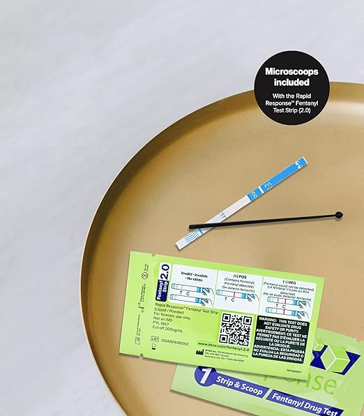 Rapid Response 2.0 Fentanyl Test Strips-5 Pack – Upgraded Drug Testing Kit with Micro Scoop – Fewer Cross-Reactions – Fast & Accurate Harm Reduction Tool for Overdose Prevention