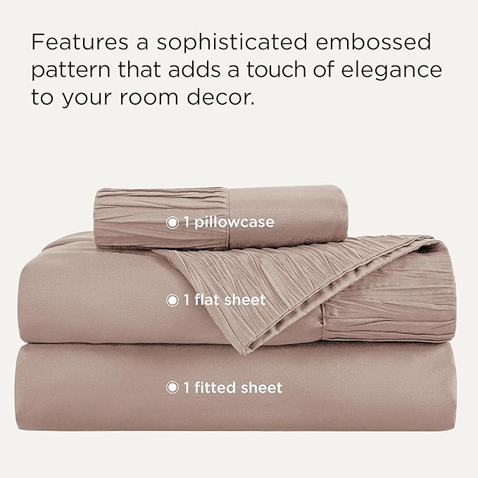 Bedsure Twin XL Sheet Sets Dorm Bedding - 3 Pieces Soft Extra Long Twin Sheets, Hotel Luxury, Easy Care Microfiber for Women, Men, Khaki
