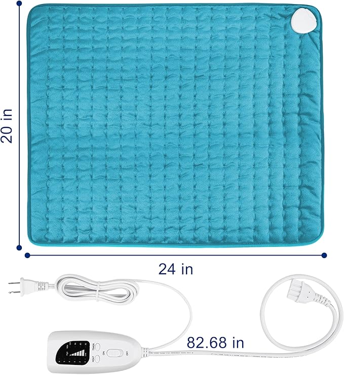 Electric Heating pad for Back Neck Shoulder Knee Arms Legs- Electric Heat Pads with 6 Heat Settings & Auto Shut Off &Dry/Moist Heat Heating Pad for Birthday Mother Father Girl Men Women