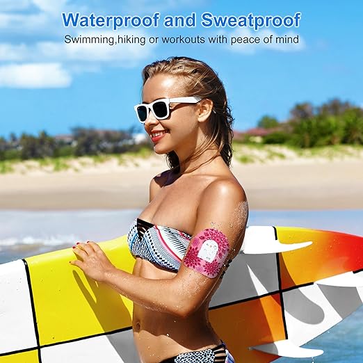 9PCS Adhesive Patches for Omnipod Waterproof Adhesive Patch for CGM Sensors Hypoallergenic, Breathable & Extended Wear Secure Medical Grade Tape for Diabetes Glucose Monitor