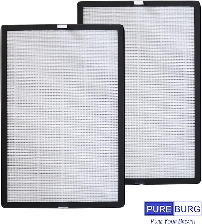 PUREBURG Replacement Filters Compatible with Bagotte BAP20 Air Purifier Filter Part BAP20-HF, 2-Pack H13 True HEPA Activated Carbon 3-Stage Filtration For Air Clean Dust VOCs