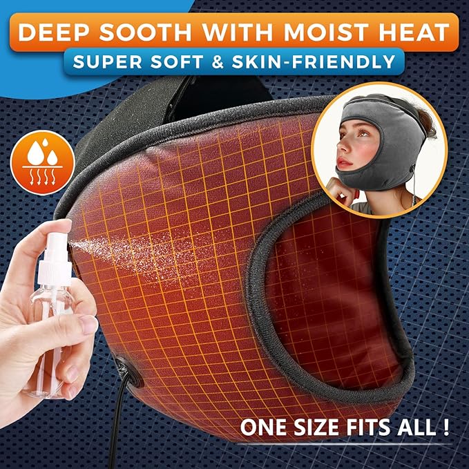sticro Electric TMJ Heating Pad for Jaw Pain, Moist Heat for TMJ Relief with 3 Temp & 5 Timer Settings, Super Soft Heated Face Mask for Chin Cheek Jaw Clenching Relief
