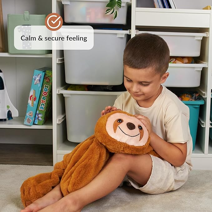 ODOXIA Weighted Lap Pad for Kids | Calming & Comforting | Weighted Lap Animal | Sloth Buddy | Sensory Weighted Animals | Weighted Lap Blanket for Sensory Needs | Carrying Bag Included | 5 Lbs