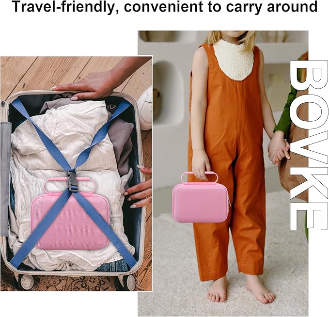 BOVKE Carrying Case for OMRON Evolv Bluetooth Wireless Upper Arm Blood Pressure Monitor, BP7000 One-Piece Design Portable OMRON BP Monitor Storage Bag, Pink