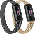 Oumida Mesh Metal Band Compatible with Fitbit Luxe Band, Stainless Steel Adjustable Loop Strap Women Men Replacement Bands for Luxe Health &-Fitness-Tracker