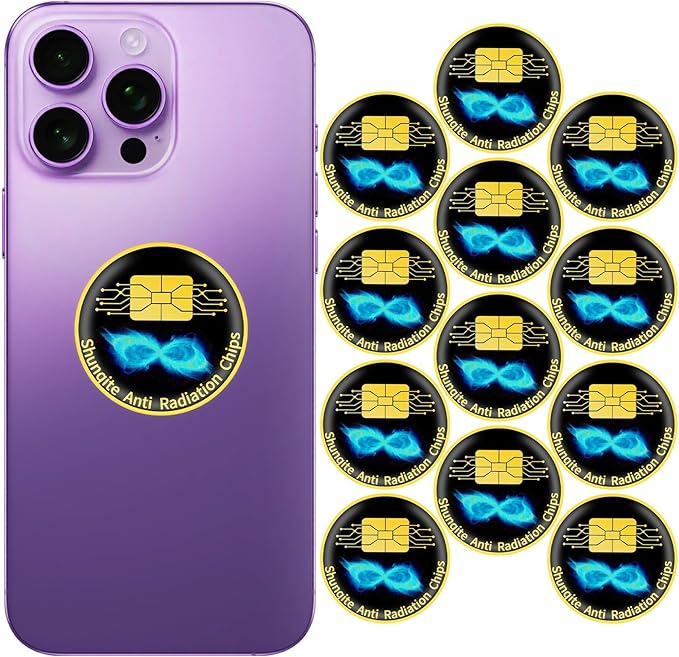 12 Pieces Cell Phone Blocker Protection Neutralizers Stickers for Smart Phones Tablets Laptops Computer WiFi Priner TV Electronic Devices Black