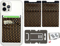 RFID Blocking Phone Card Wallet Stretchy Lycra Wallet Pocket Credit Card ID Case Pouch Sleeve Adhesive Sticker Compatible with iPhone Android Smartphones (Polka Dot Yellow)-2PC