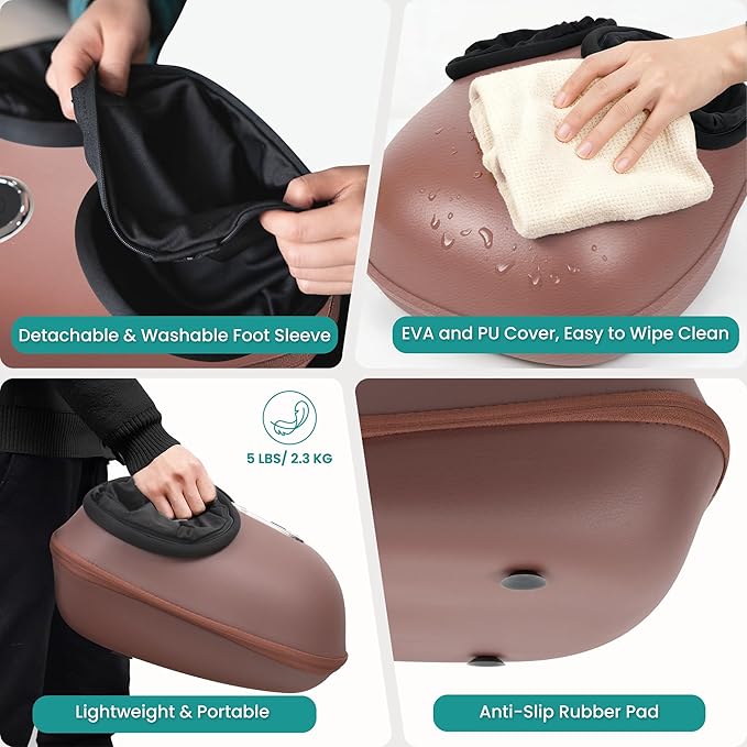 Nekteck Shiatsu Foot Massager Machine with Heat, 2026 Upgraded Air Compression Deep Kneading Therapy Feet Massager, Improve Blood Circulation and Foot Wellness, Massage Tools FSA Eligible HSA Eligible